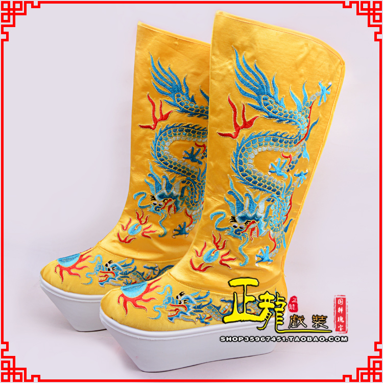 慈利皇帝龙靴变脸靴绣龙靴子厚底官靴 好龙高靴