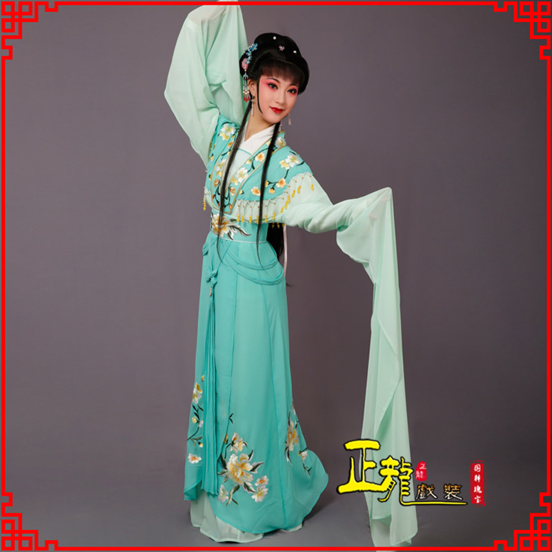 慈利青衣水袖戏服演出服 云肩花旦衣